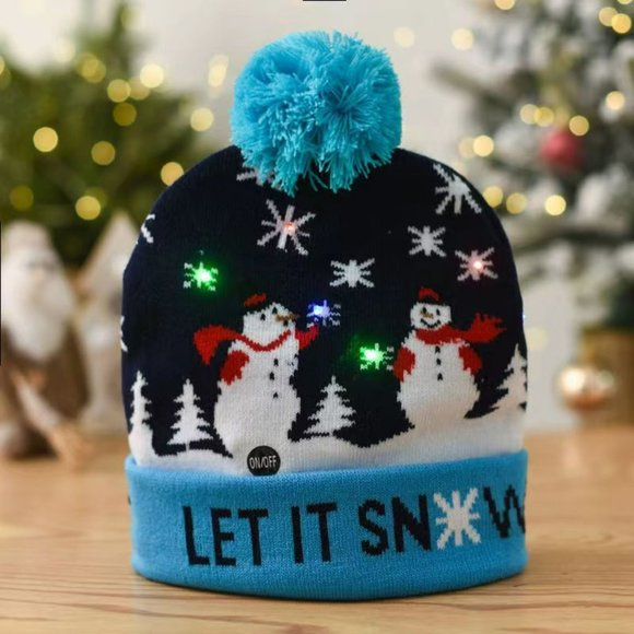 Unbranded Accessories - LET IT SNOW Light Up LED Holiday Beanie Hat